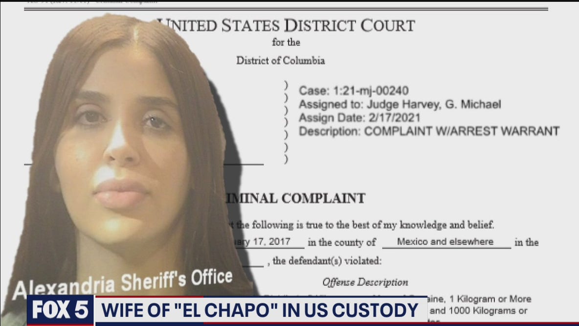 Wife of 'El Chapo' in US custody
